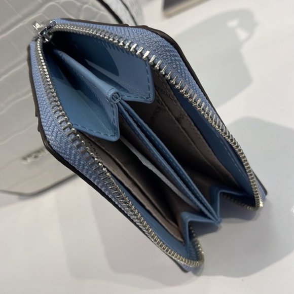 Michael Kors Jet Set Travel Medium Zip Around Card Case Chambray Multi - Picture 8 of 16